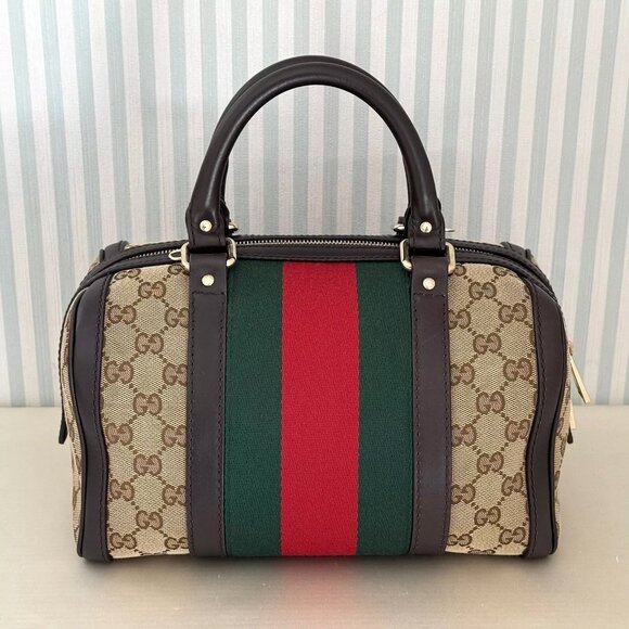 Gucci Vintage Web Boston Bag GG Canvas - Picture 10 of 10